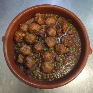 Mandonguilles amb tela amb sèpia